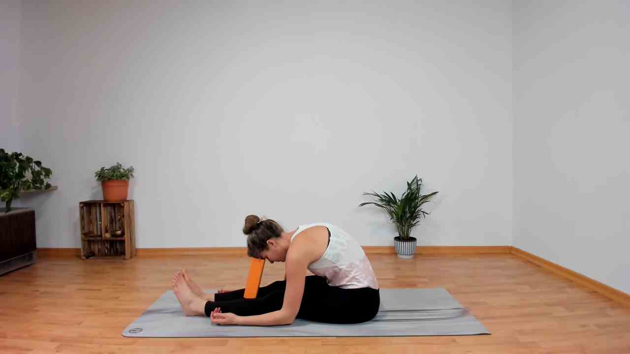 Yin Yoga: Yoga Raupe mit Block